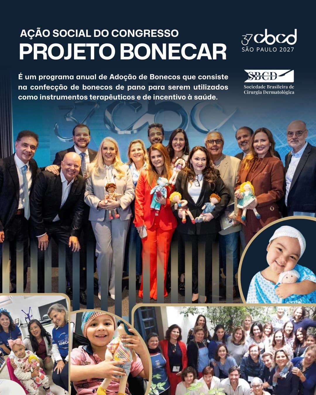 Ação social do congresso — Projeto Bonecar, programa de adoção de bonecos terapêuticos.